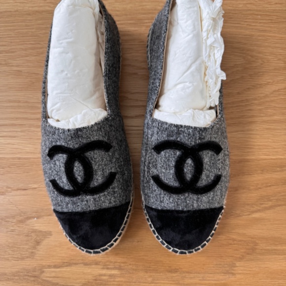 Chanel Espadrille 38 Woven Felt CC Runway Rare Flats CC-0322N-0082 - Picture 4 of 11